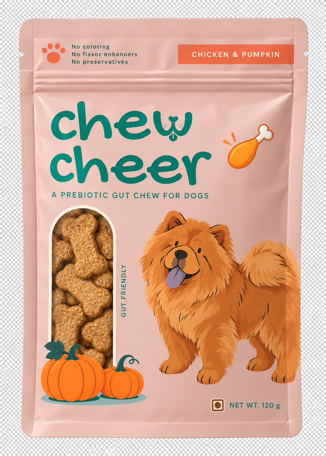 ChewCheer Prebiotic Gut Chews pack, front view