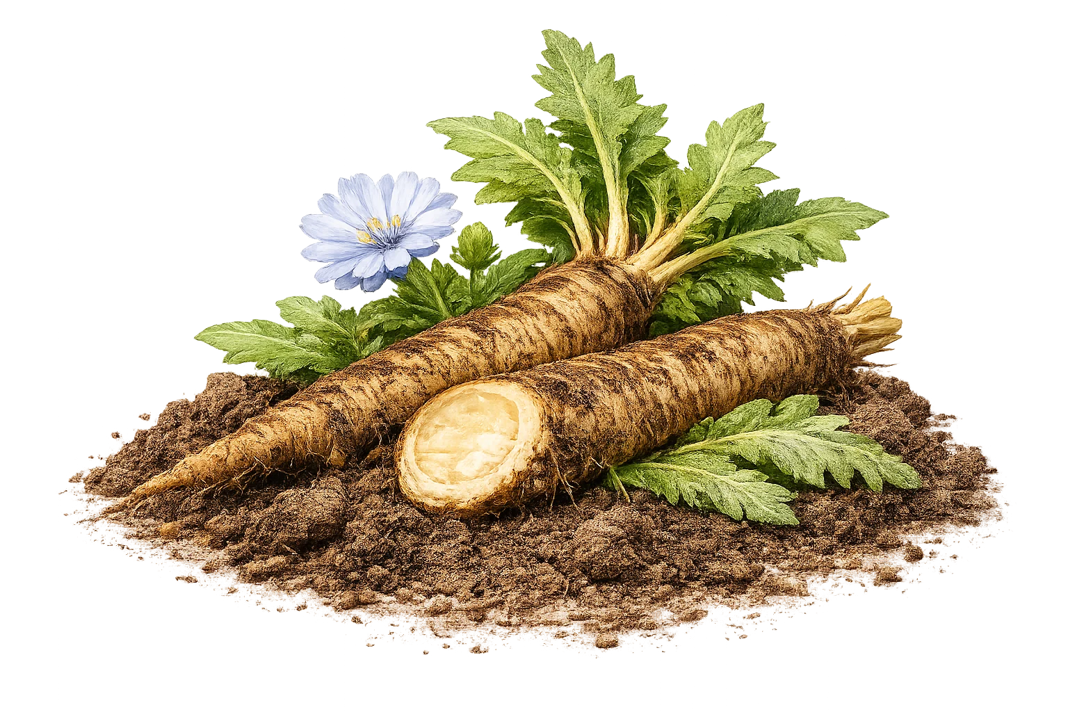 Chicory root, the source of the prebiotic fibre