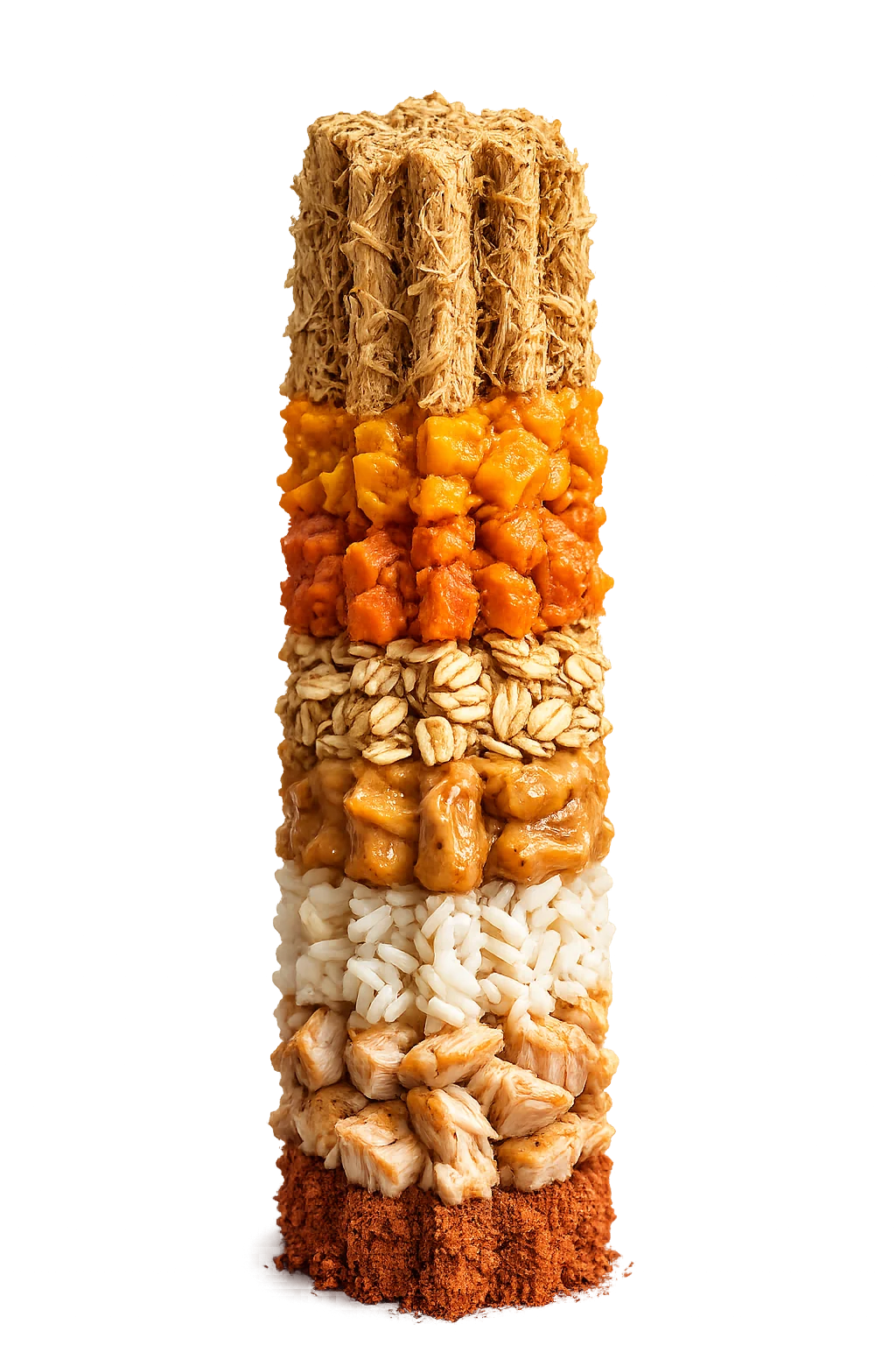 A ChewCheer stick cut open to show its layered ingredients