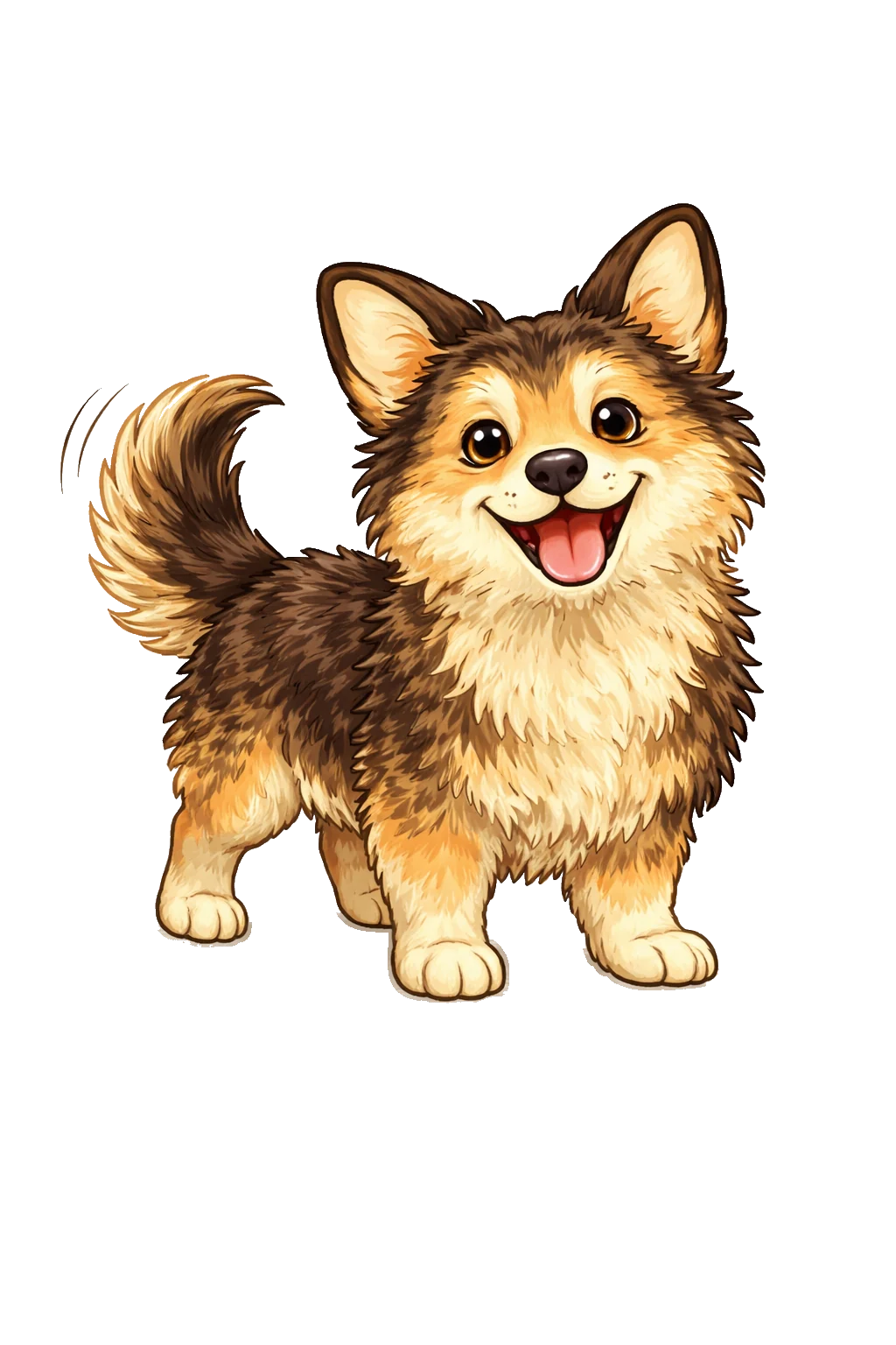 A bright, tail-wagging dog